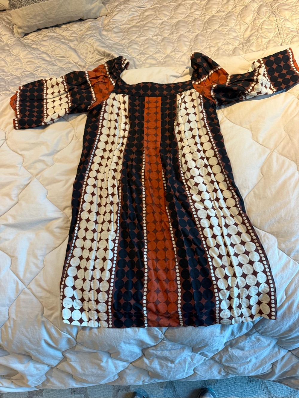 Anthropologie Dress in Rust, Black & Cream
